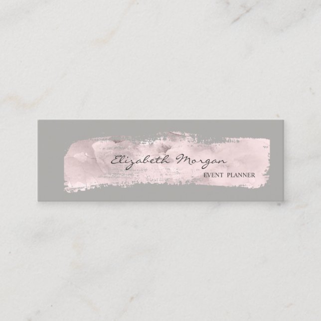 Modern Elegant Stylish Simple, Paint Stroke Mini Business Card (Front)
