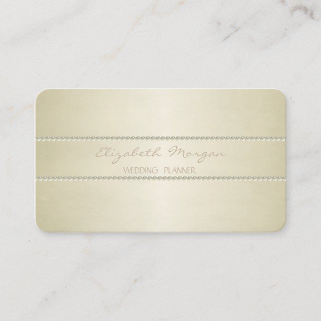 Modern Elegant  Stylish Simple,Pearls Business Card (Front)