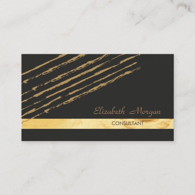 Modern Elegant Stylish,Striped Business Card (Front)