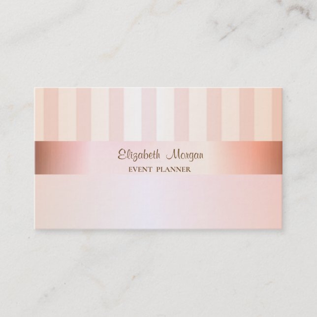 Modern Elegant Stylish Striped Business Card (Front)