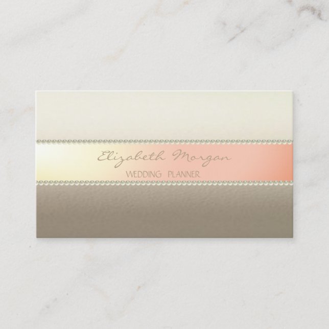 Modern Elegant  Stylish ,Stripes,Pearls Business Card (Front)