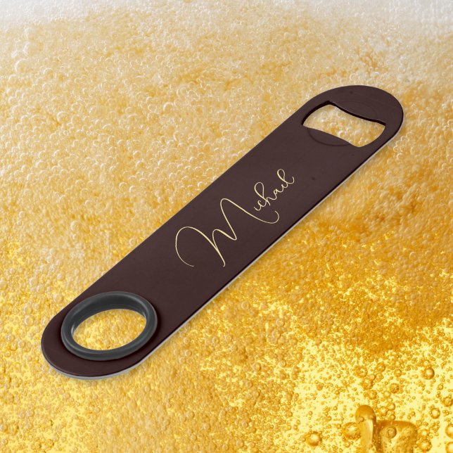 Modern Elegant Stylish Trendy Brown Monogrammed (Modern Elegant Stylish Trendy Brown Monogrammed Bar Key)