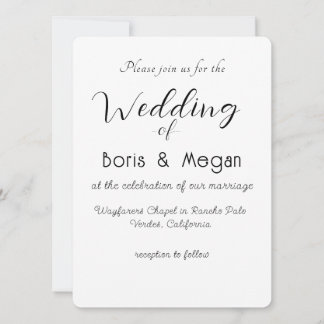 Modern Elegant Stylish Wedding Invitation