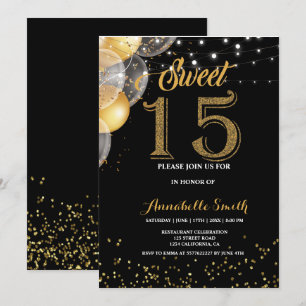 Modern elegant  sweet 15 invitation