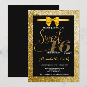 Modern elegant  sweet 16 invitation