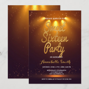 Modern elegant sweet 16 invitation
