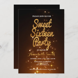 Modern elegant sweet 16 invitation