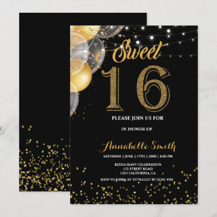 Modern elegant  sweet 16 invitation