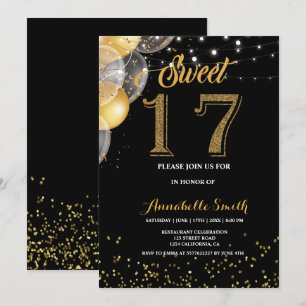 Modern elegant  sweet 17 invitation