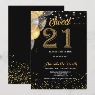 Modern elegant  sweet 21 invitation