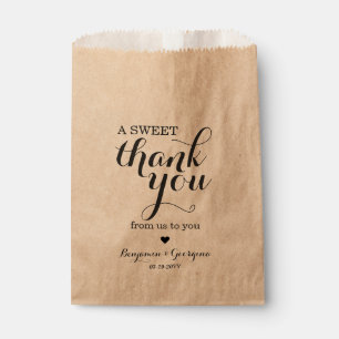 Modern Elegant Sweet Thank You Heart Wedding Favour Bags