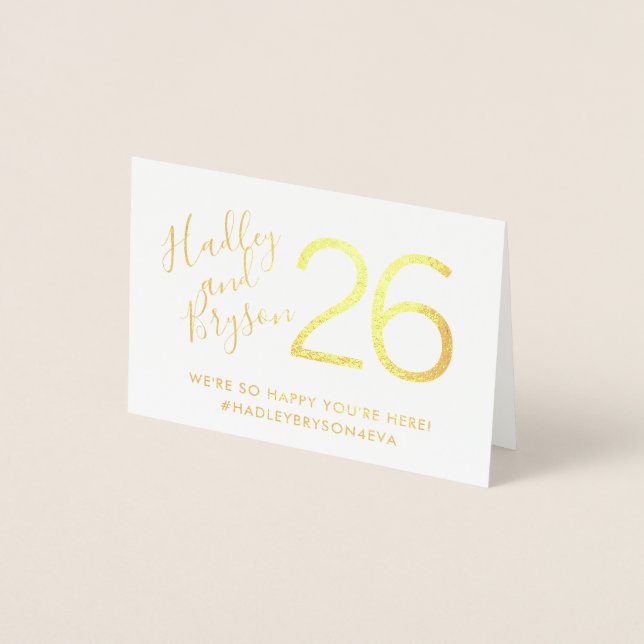 Modern Elegant Table Numbers REAL FOIL (Front)