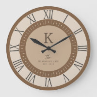 Modern Elegant Tan Mousse Brown Monogram Family