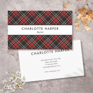 Modern Elegant Tartan Plaid Pattern Business Card