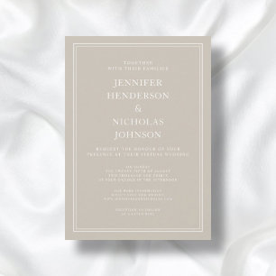 Modern Elegant Taupe Virtual Wedding Invitation