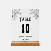 Modern Elegant Taupe Wedding Table Number