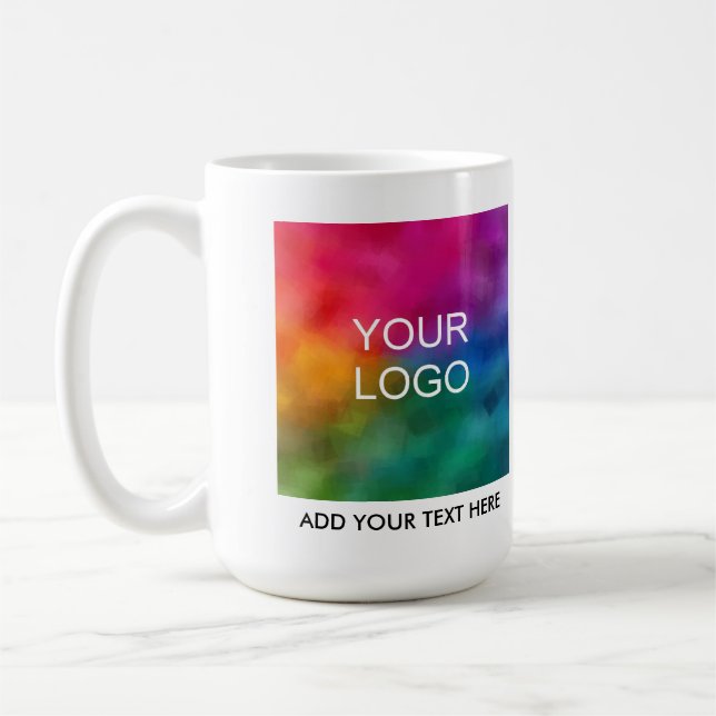 Modern Elegant Template Add Business Logo Text Coffee Mug (Left)