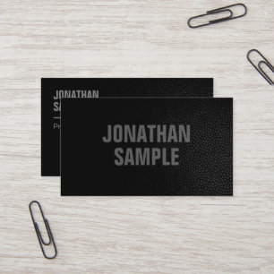 Modern Elegant Template Black Leather Look Business Card