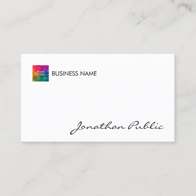Modern Elegant Template Business Company Logo Here Business Card (Front)