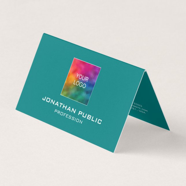 Modern Elegant Template Business Logo Here Folded Card (Front)