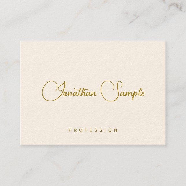 Modern Elegant Template Gold Look Typography Text Business Card (Front)