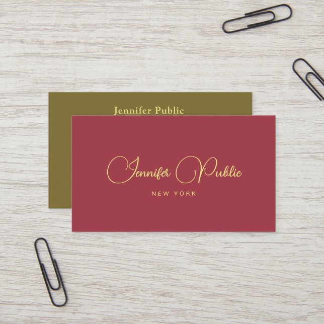 Modern Elegant Template Handwritten Script Custom Business Card (Front/Back In Situ)