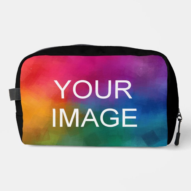 Modern Elegant Template Image Photo Simple Black Dopp Kit (Front)