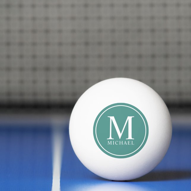 Modern Elegant Template Monogrammed Trendy Name Ping Pong Ball (Net)