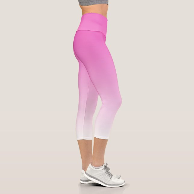 Modern Elegant Template Pink Gradient Womens Best Capri Leggings (Right)