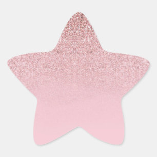 Modern Elegant Template Rose Gold Glitter Blank Star Sticker