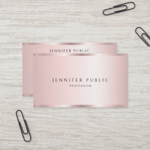Modern Elegant Template Rose Gold Luxury Thick Business Card