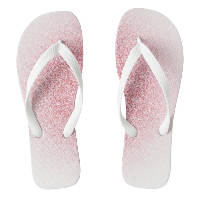 Modern Elegant Template Rose Gold White Trendy Flip Flops (Footbed)