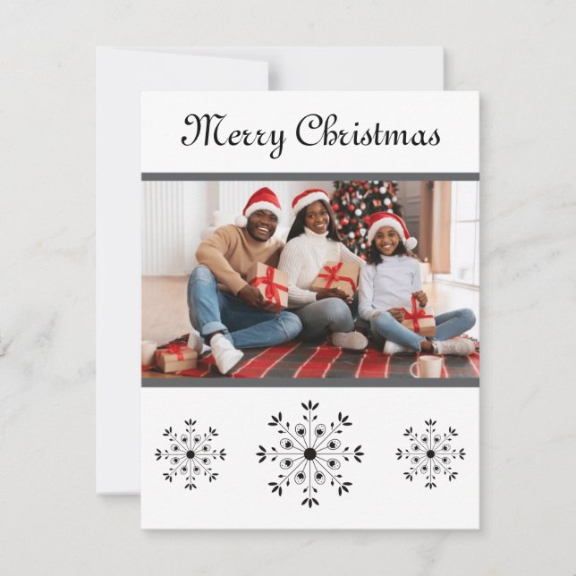 Modern Elegant Template Snowy Christmas Card (Front)