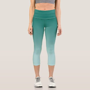 Modern Elegant Template Womens Teal Blue Green Capri Leggings