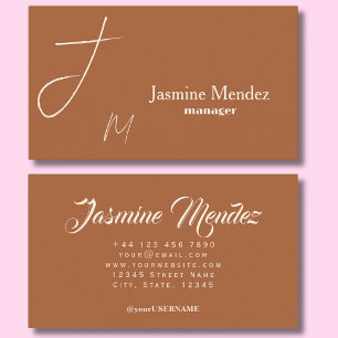 Modern Elegant Terracota Typography Business Card