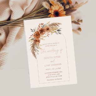 Modern Elegant Terracotta Fall Floral Wedding