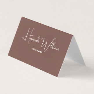 Modern Elegant Terracotta Minimalist Folded Business Card