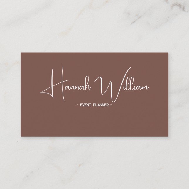 Modern Elegant Terracotta Minimalist QR Code Business Card (Front)