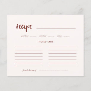 Modern elegant terracotta recipe card