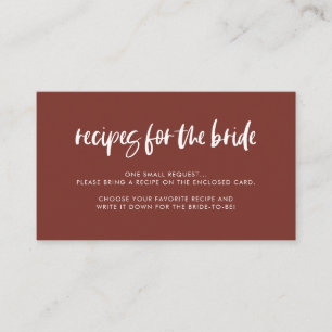 Modern elegant terracotta Recipe request card