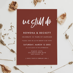 Modern elegant terracotta We still do Vow renewal Invitation