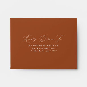 Modern Elegant Terracotta Wedding RSVP Envelope