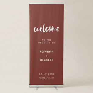 Modern elegant terracotta Welcome to our weddin Retractable Banner