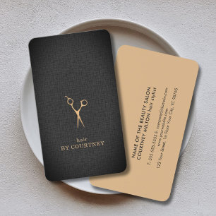Modern Elegant Texture Faux Gold Hair Stylist Business Card