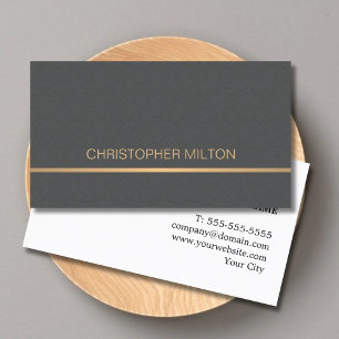 Modern Elegant Texture Grey Faux Gold Consultant Business Card