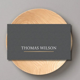 Modern Elegant Texture Grey Faux Gold Line Business Card