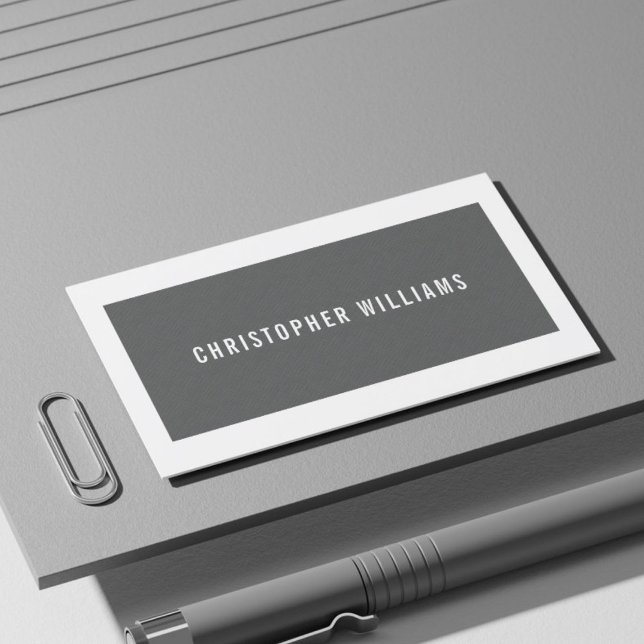 Modern Elegant Texture Grey White Consultant Business Card (Creator Uploaded)