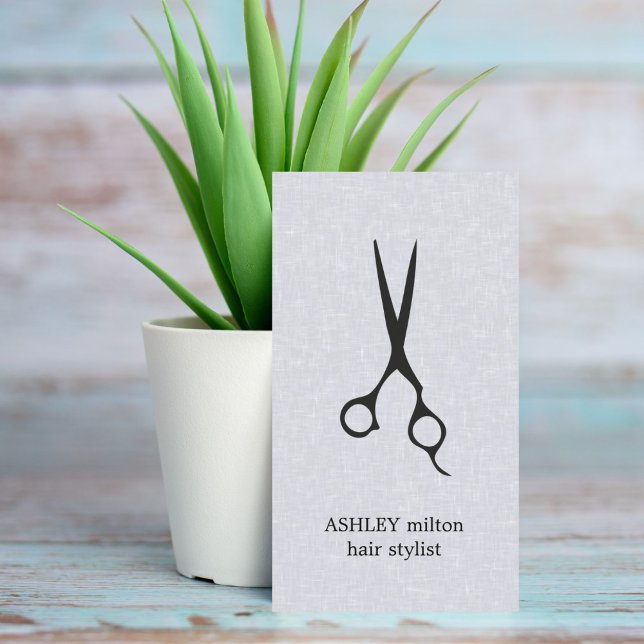 Modern Elegant Texture Light Grey Hair Stylist Business Card (Creator Uploaded)