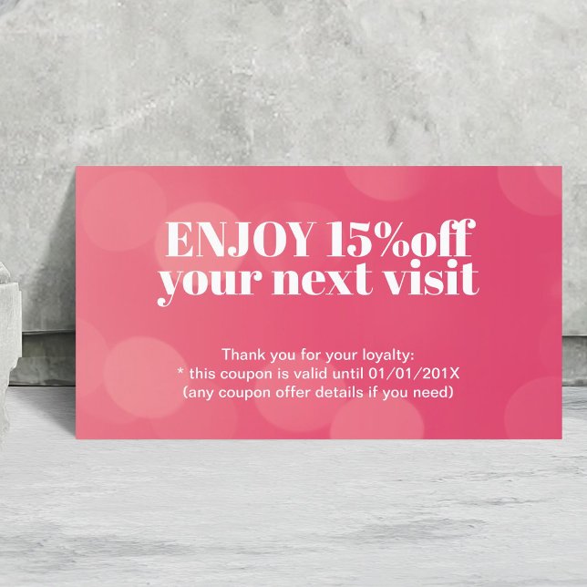 Modern Elegant Texture Rose Beauty Salon Coupon (Creator Uploaded)
