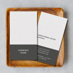 Modern Elegant Texture White Grey Consultant Business Card